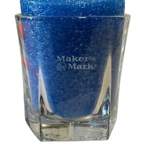 Makers Mark bourbon whiskey rocks glass Like New Clear